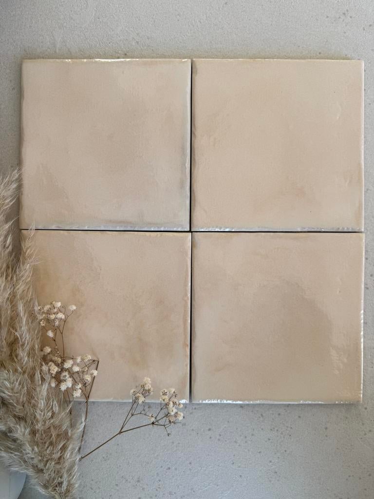 15x15 tegels beige, zandkleurige tegeltjes, badkamertegels, Nieuw, Minder dan 20 cm, Minder dan 5 m², Wandtegels