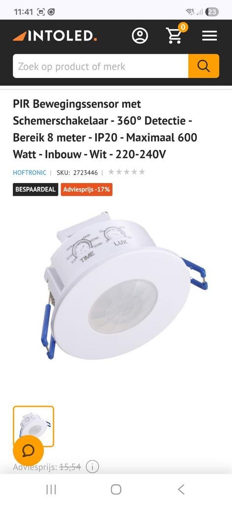 Hoftronic pir motion sensor 360, Ophalen, Nieuw, Metaal of Aluminium