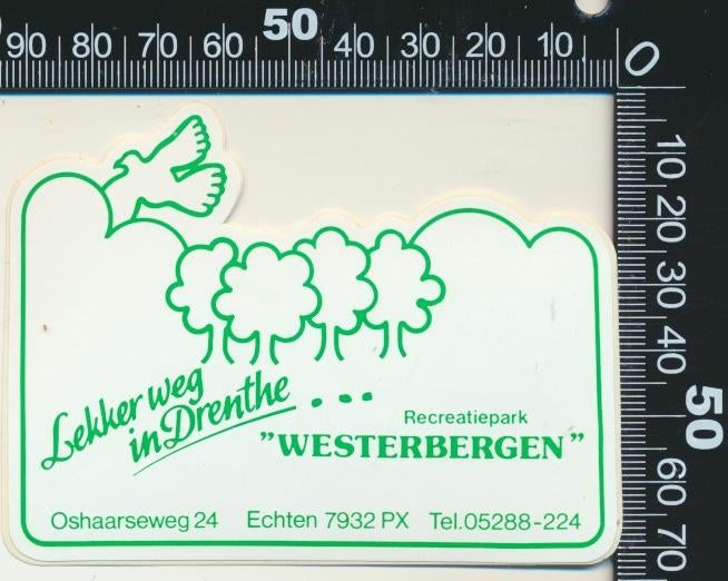 Sticker: Recreatiepark Westerbergen - Echten (2), Ophalen of Verzenden, Zo goed als nieuw, Bedrijf of Vereniging