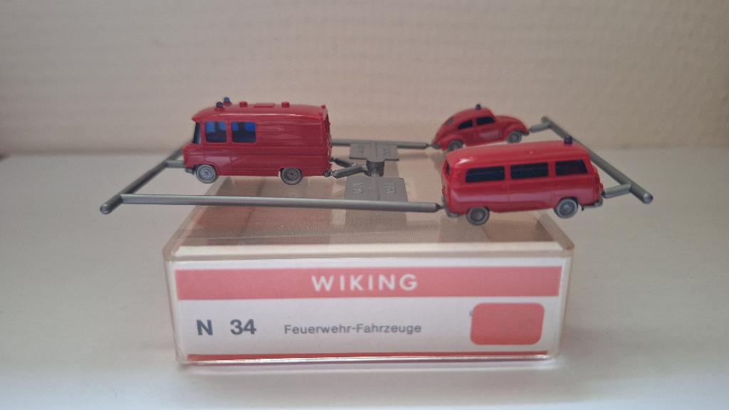 Wiking N34 brandweer 3 auto's, Hobby en Vrije tijd, Modeltreinen | N-Spoor, Overige merken, Gelijkstroom of Wisselstroom, Overige typen