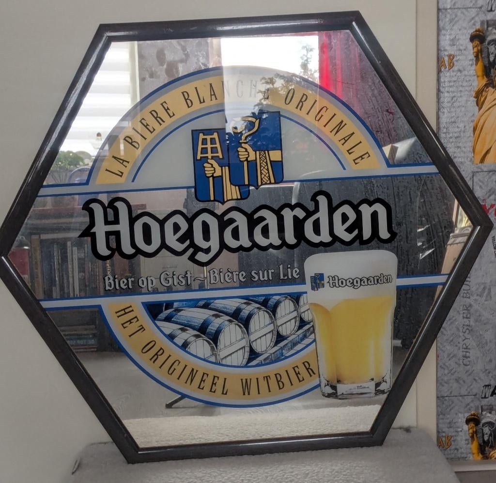 Hoegaarden spiegel, Ophalen of Verzenden, Zo goed als nieuw, Reclamebord, Plaat of Schild, Overige merken