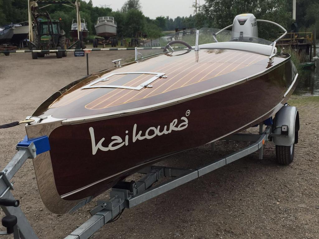 Speedboot mahoniehout te koop, Ophalen, Gebruikt, Minder dan 70 pk, Hout