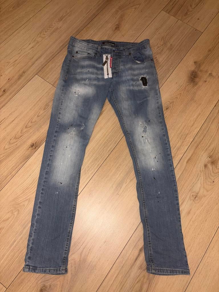 Stoere jeans met damaged details, Kleding | Heren, Spijkerbroeken en Jeans, Ophalen of Verzenden, Gedragen, Blauw, Overige jeansmaten