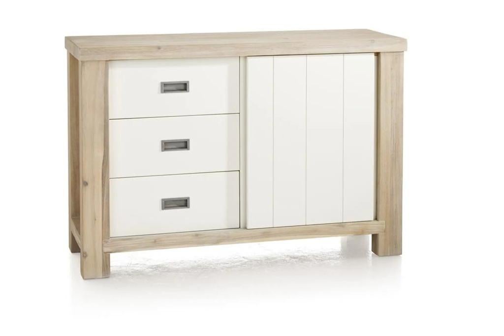 Gezocht Henders & Hazel Istrana dressoir, Huis en Inrichting, Ophalen, 100 tot 150 cm, Acacia, old java grey, Zo goed als nieuw