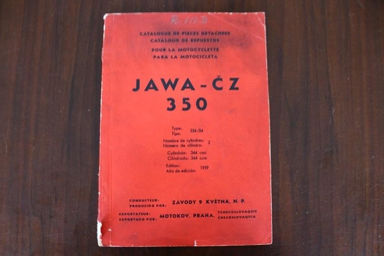 JAWA CZ 350 1959 pieces detachees onderdelen boekje typ 354, Motoren, Handleidingen en Instructieboekjes, Ophalen of Verzenden