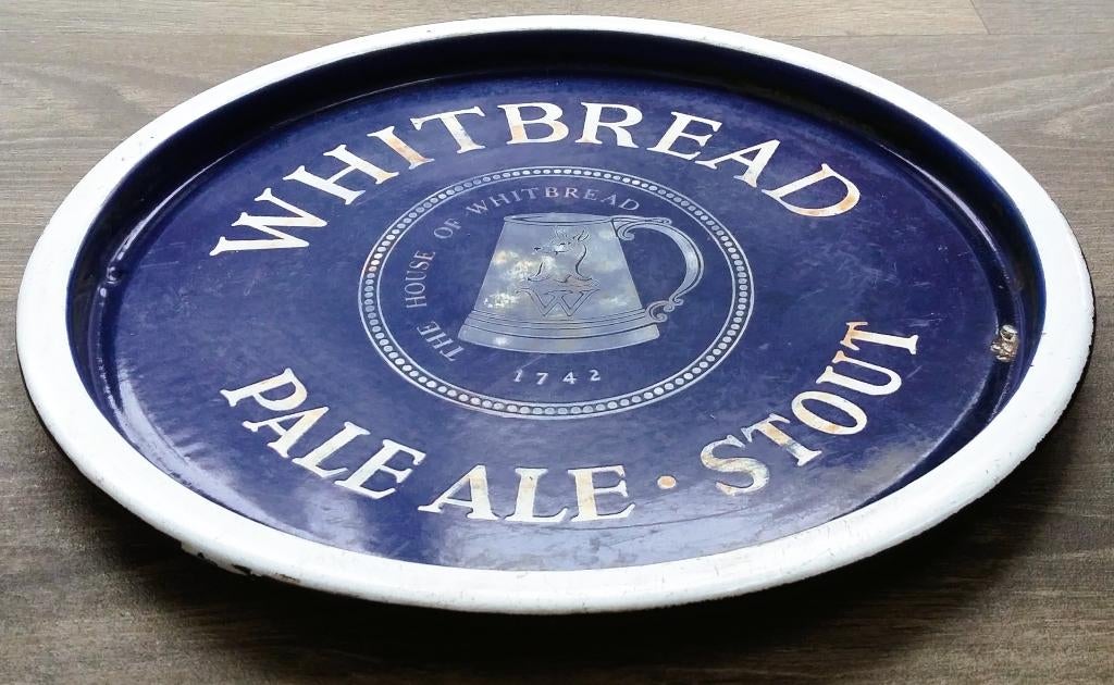 Om 1940-1950 Emaille Dienblad Bord Bier Brouwerij WHITBREAD, Ophalen of Verzenden