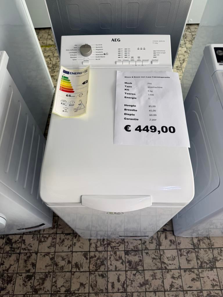 Aeg bovenlader 45cm breeed nieuw 6kg wasmachine, Minder dan 85 cm, 4 tot 6 kg, Bovenlader, Ophalen of Verzenden