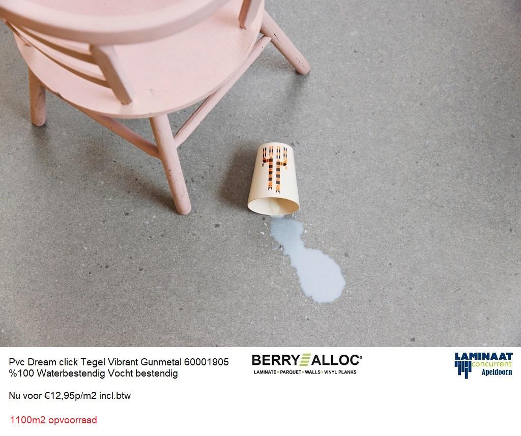 Deze week €12,95m2 Pvc click beton grey magazijn leegverkoop, 75 m² of meer, Grijs, Nieuw, Ophalen of Verzenden