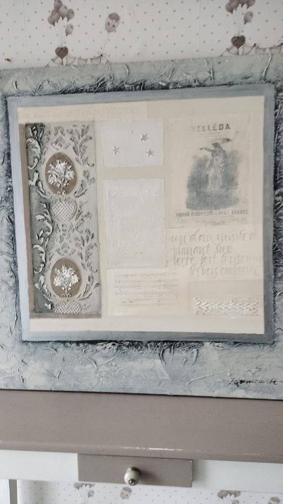 Vintage Kunstwerk met Decoratieve Lijst, Antiek en Kunst, Kunst | Schilderijen | Klassiek, Ophalen