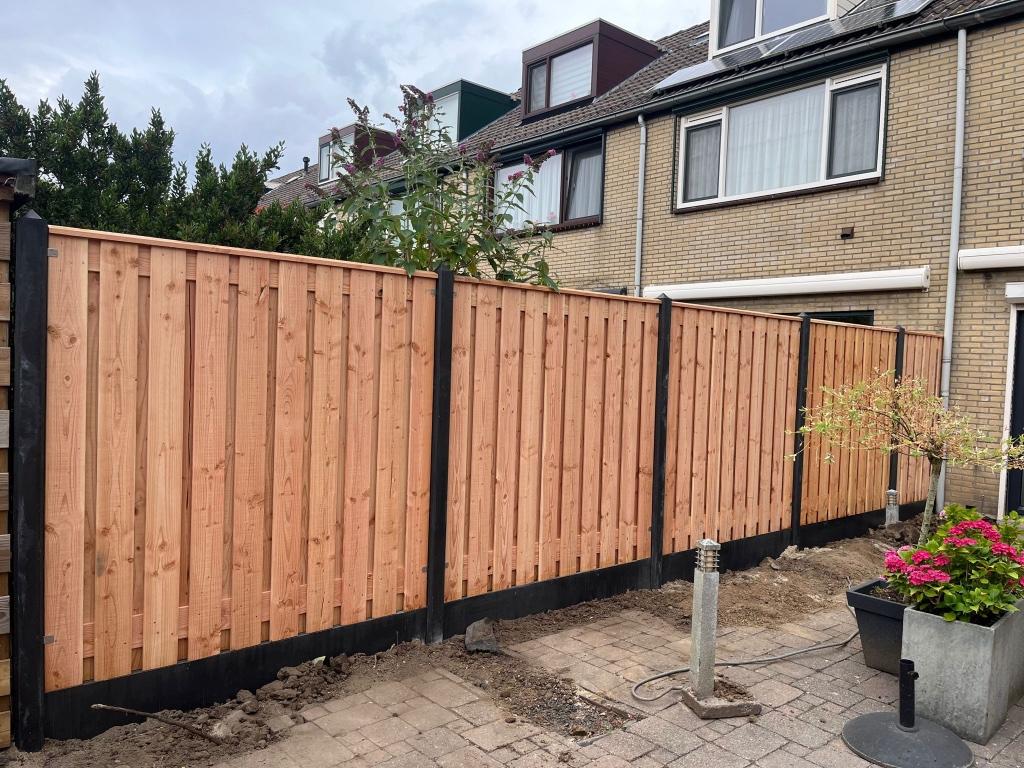 Hout beton schutting 21 planks Douglas A-kwaliteit+plaatsen, Ophalen, 1 tot 2 meter, Minder dan 3 meter, Nieuw