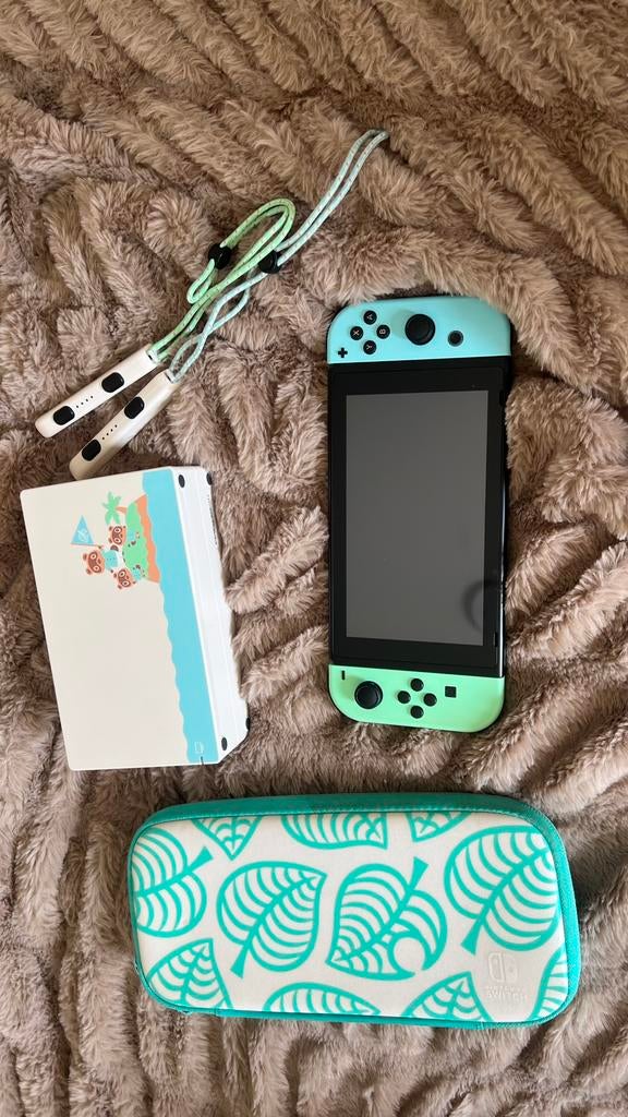 nintendo switch animal crossing editie, Ophalen, Met games, Zo goed als nieuw, Switch Original