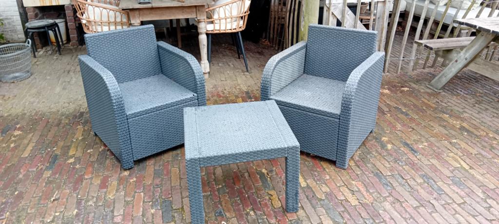 Hardplastic tuinset, Tuin en Terras, Tuinsets en Loungesets, Ophalen, Gebruikt