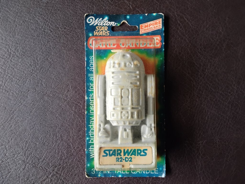 1980 Vintage Star Wars R2-D2 Empire Stikes Back taart kaars, Ophalen of Verzenden, Gebruikt, Actiefiguurtje
