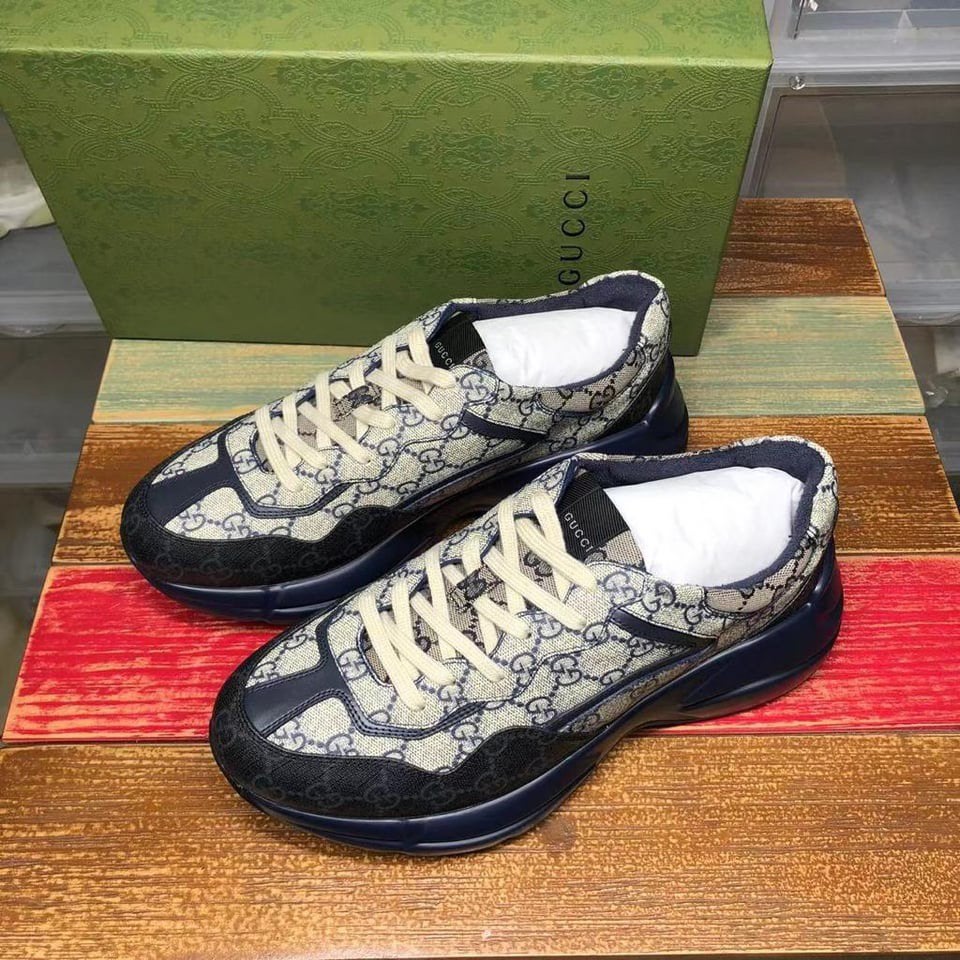 Gucci Rhyton Sneakers Maat 45, Ophalen, Nieuw, Blauw, Sneakers of Gympen
