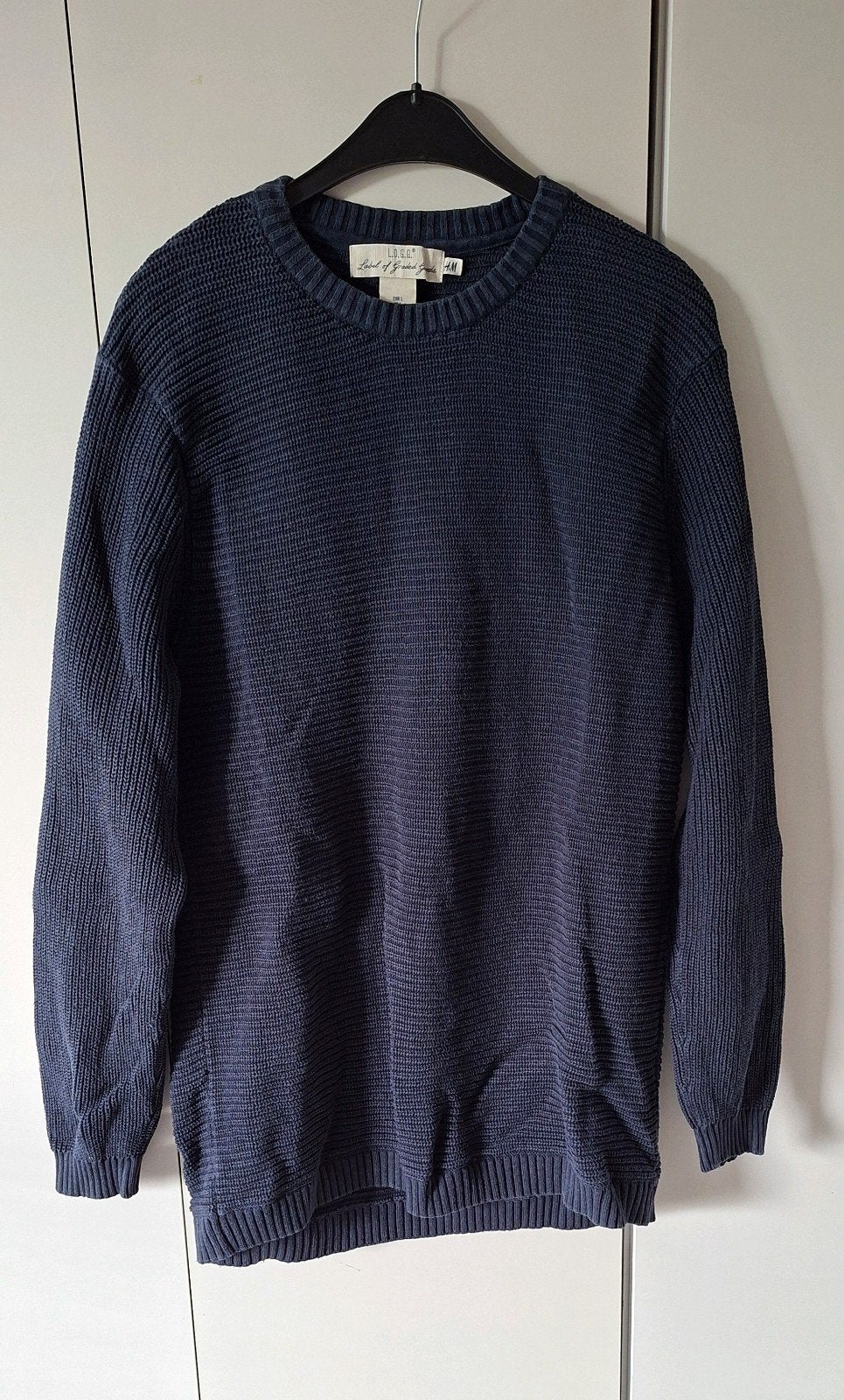 blauw gebreide trui maat L  H&M, Ophalen of Verzenden, Zo goed als nieuw, Blauw