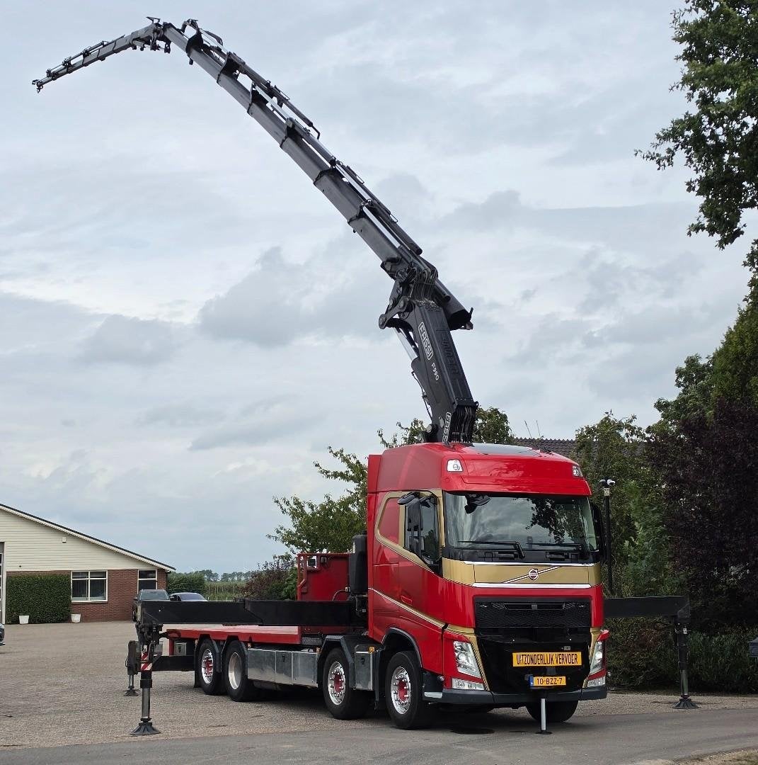 Volvo FH 8*2 500 !8x2! FASSI F990 (99tm) JIB LIER! TOP! DK12, Auto's, Automaat, Euro 6, Leder, Bedrijf
