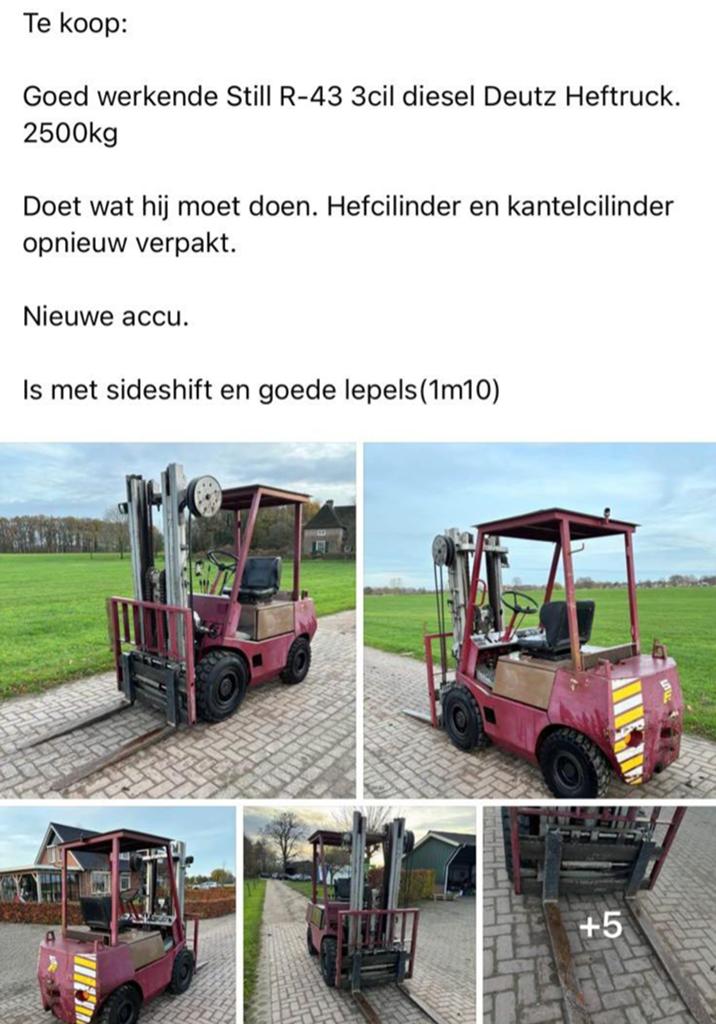 Heftruck 2.5t Diesel, 2000 tot 3000 kg, Ophalen, Diesel, Heftruck