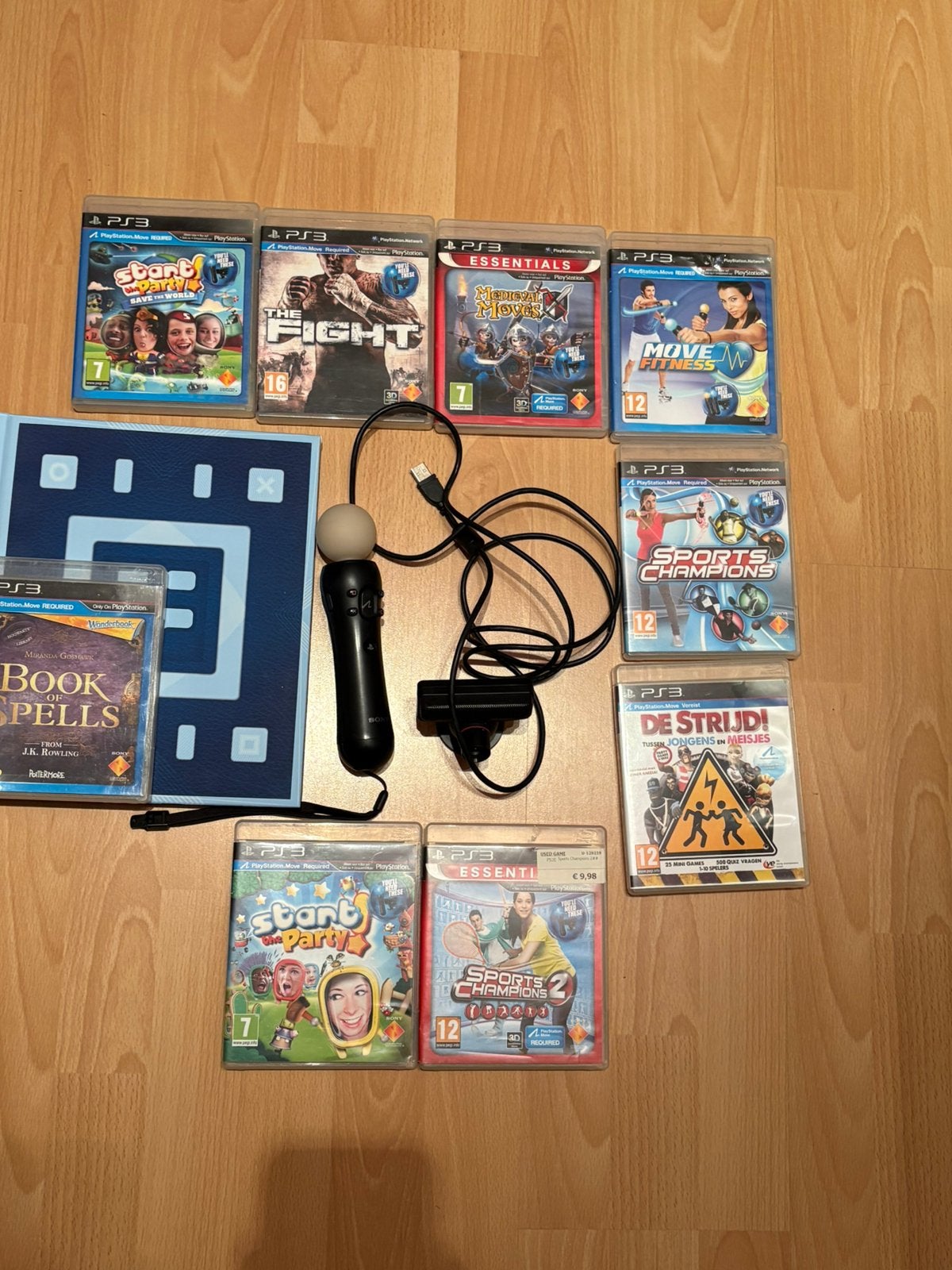 Ps3 move pakket , move controller / camera en spellen, Overige genres, 1 speler, Ophalen of Verzenden, Zo goed als nieuw