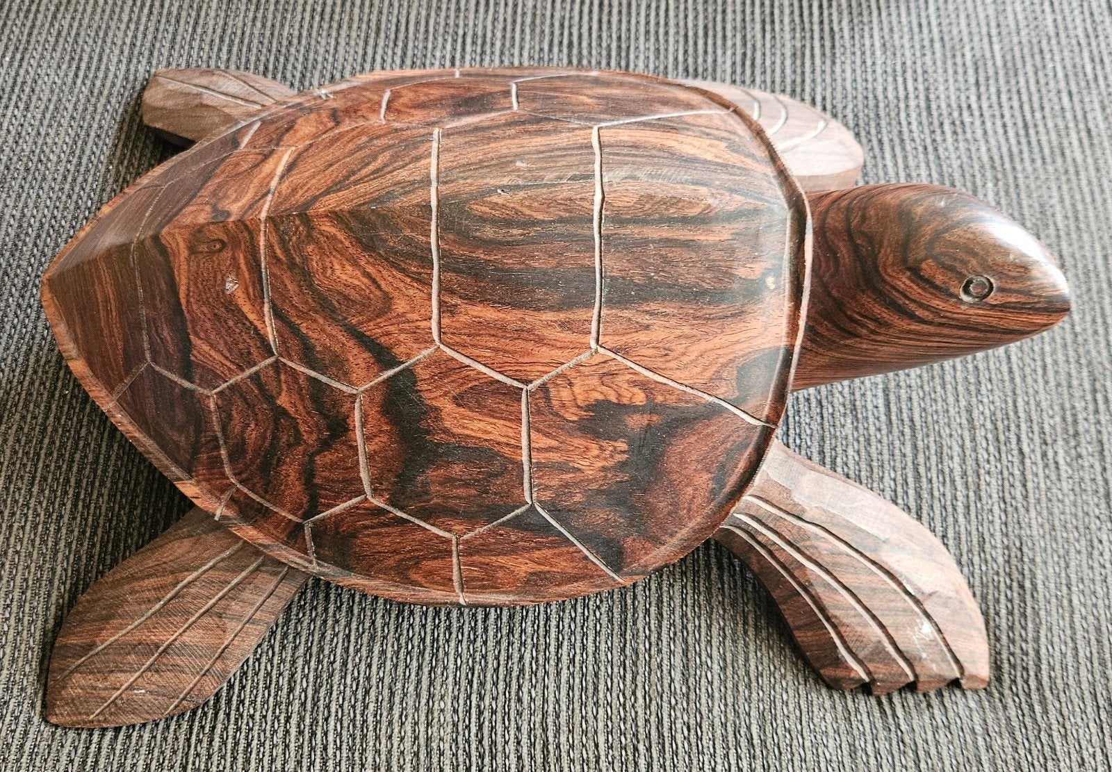 Handgesneden houten zeeschildpad | tropisch hardhout, Ophalen of Verzenden