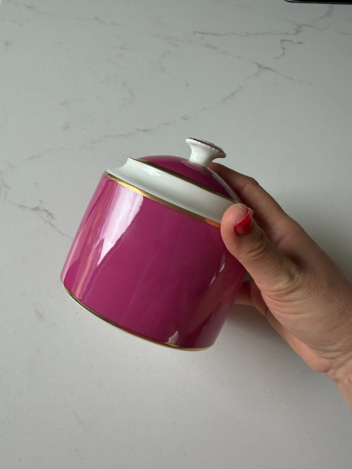 Suikerpot Pip Studio Chique roze/goud, Verzamelen, Ophalen of Verzenden, Zo goed als nieuw, Porselein, Kop en/of schotel