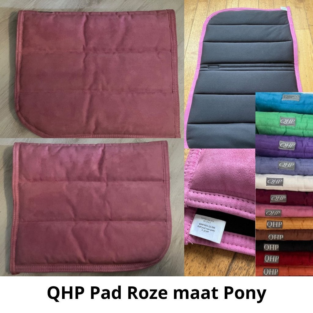 QHP zadeldek - QHP Pad Roze maat Pony, Dieren en Toebehoren, Paarden en Pony's | Dekens en Dekjes, QHP, Zadeldekje, Nieuw, Ophalen of Verzenden