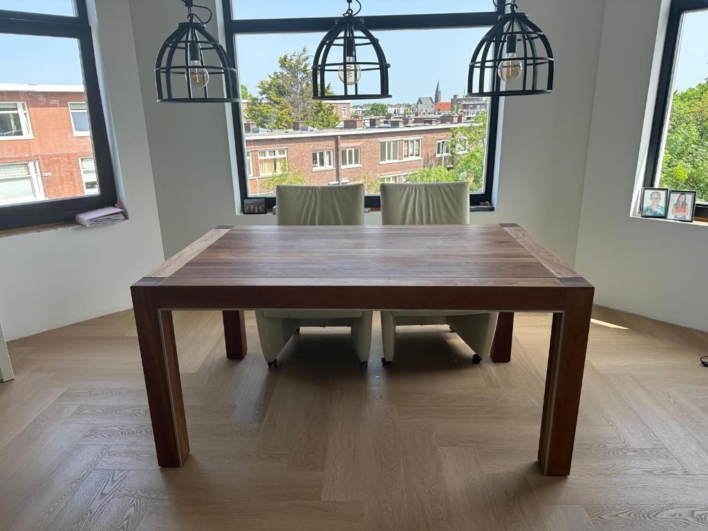 Kersenhouten set eettafel, salontafel en tvkastje merk ROOTS, Ophalen, 50 tot 100 cm, Zo goed als nieuw, Vijf personen of meer