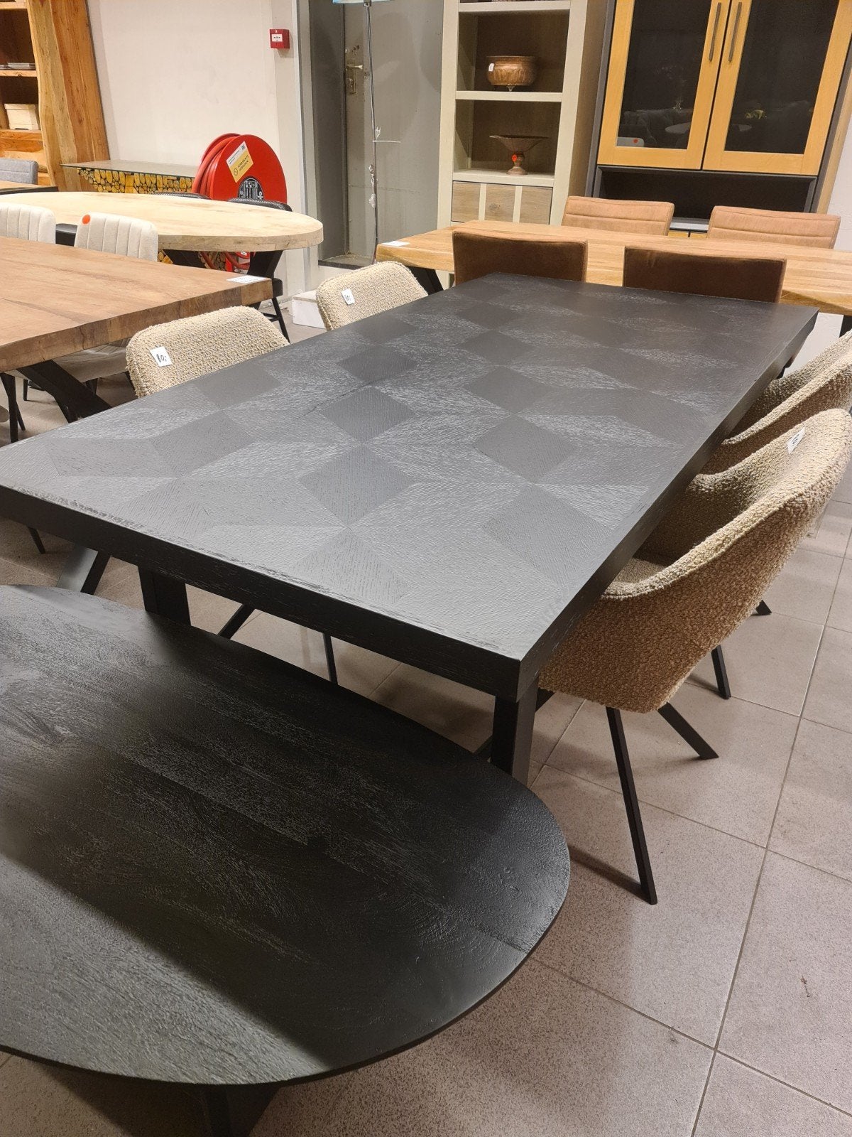 nieuwe Richmond Blax eettafel 200x100cm zwart eiken €795, Ophalen, Hout, Zwart, .
