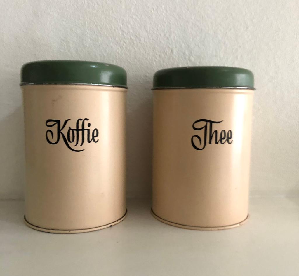 2 stuks vintage voorraadbus Brabantia, koffie en thee, Antiek en Kunst, Ophalen of Verzenden