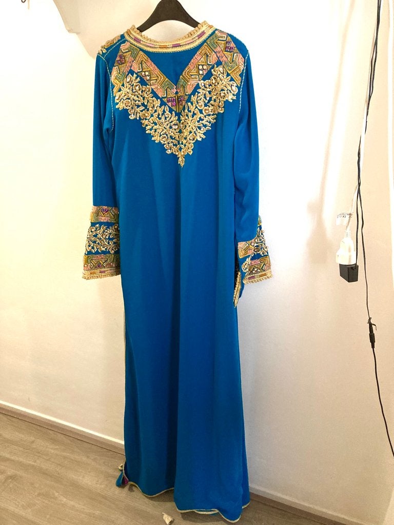 Takchita + riem, Maat 42/44 (L), Onder de knie, Verzenden, Blauw