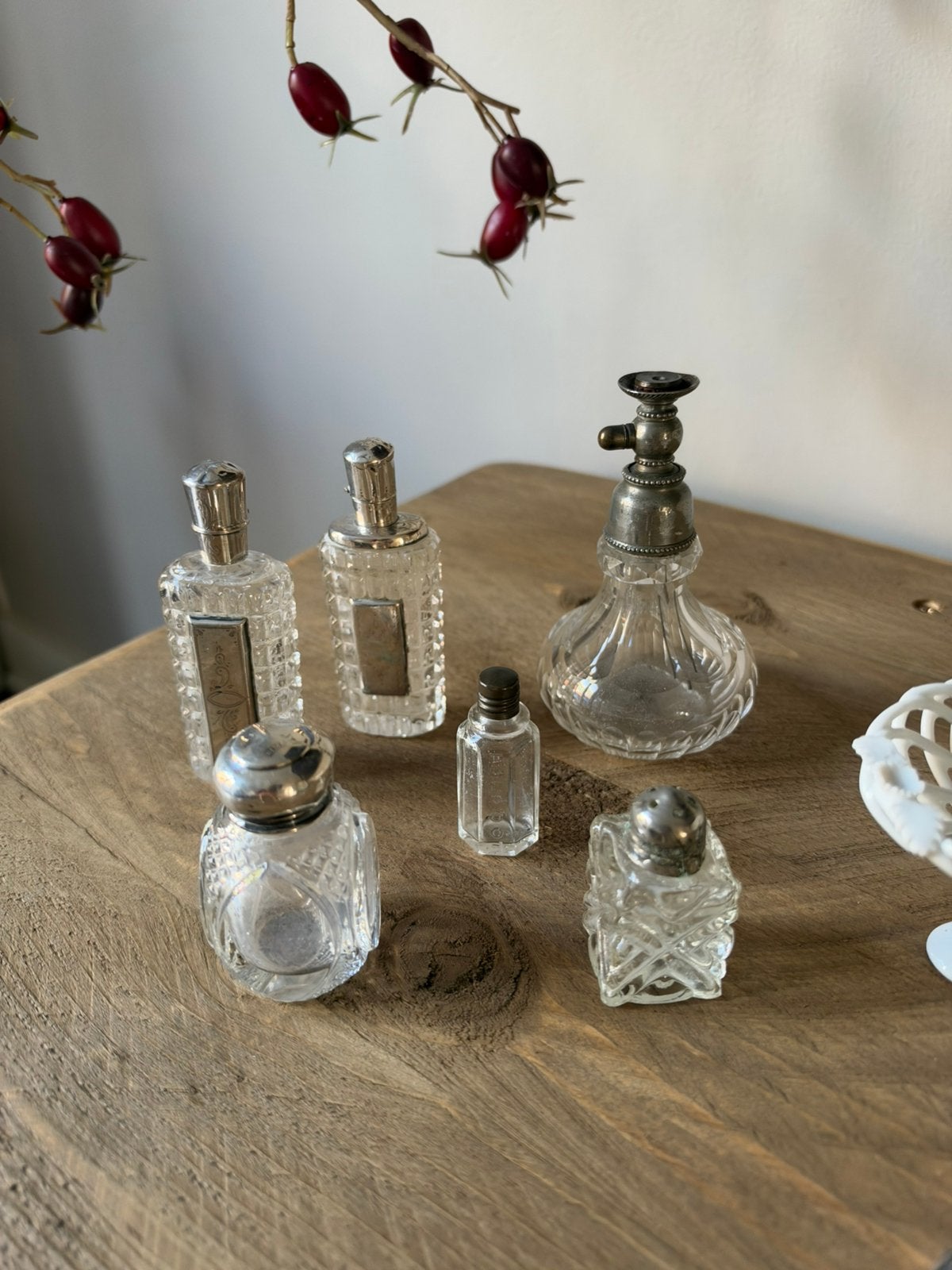 Zilveren parfum flesjes antiek, Ophalen of Verzenden