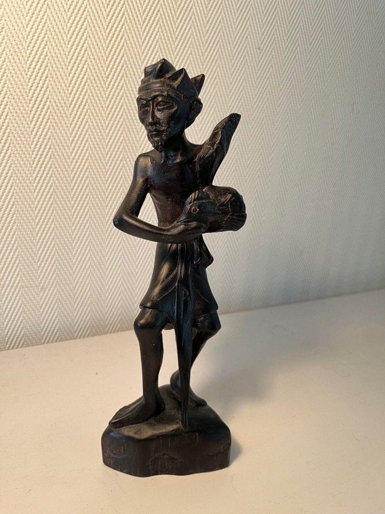 Handgemaakte Balinese of Javaanse visserman of boer 25cm, Ophalen of Verzenden