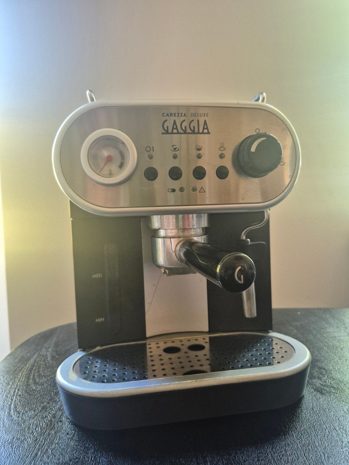 Gaggia Carezza de Luxe Espressomachine met accessoires, Gebruikt, Espresso apparaat, Gemalen koffie, Ophalen of Verzenden