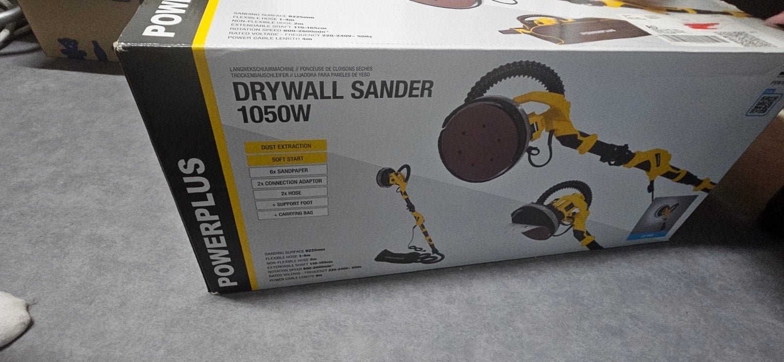 Powerplus Drywall Sander 1050W - Zo goed als nieuw, Ophalen, Zo goed als nieuw, Minder dan 600 watt