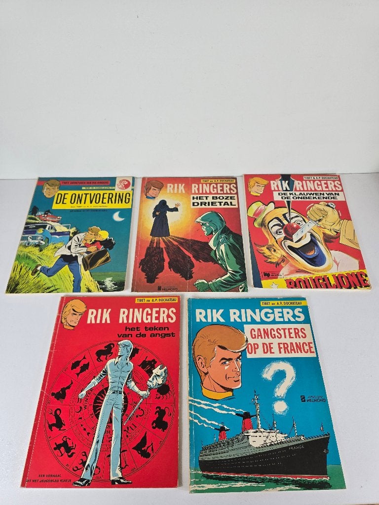 5 stripboeken Rik Ringers, waaronder 3 eerste druk (1974), Gelezen, Tibet & A.P. Duchateau, Ophalen of Verzenden, Meerdere stripboeken