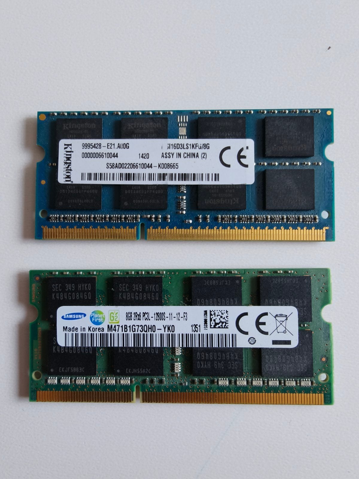 Kingston en Samsung 8GB DDR3L RAM Geheugenmodules, Computers en Software, RAM geheugen, Gebruikt, 8 GB, DDR3, Ophalen of Verzenden