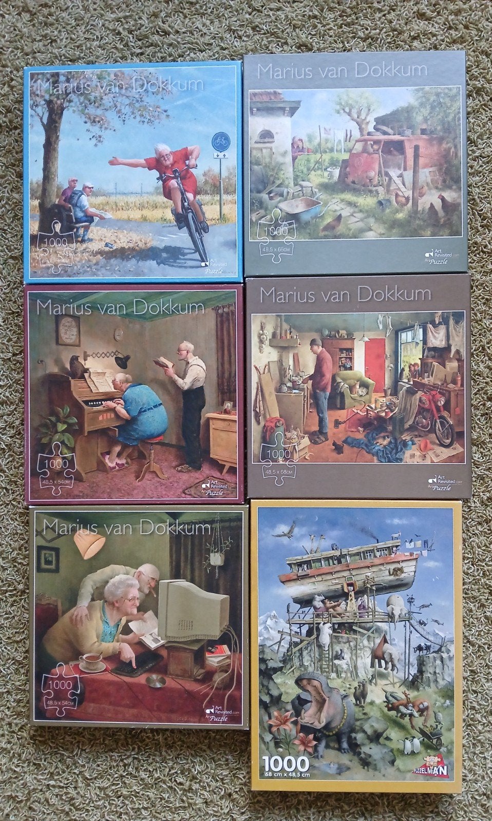diverse Marius van Dokkum puzzels, Hobby en Vrije tijd, Ophalen, 500 t/m 1500 stukjes, Zo goed als nieuw