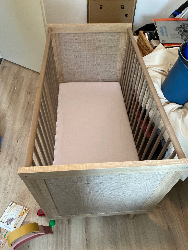 Ledikant Finori Bali Eiken/Riet Decor 60x120, Kinderen en Baby's, Ophalen, Gebruikt, Ledikant