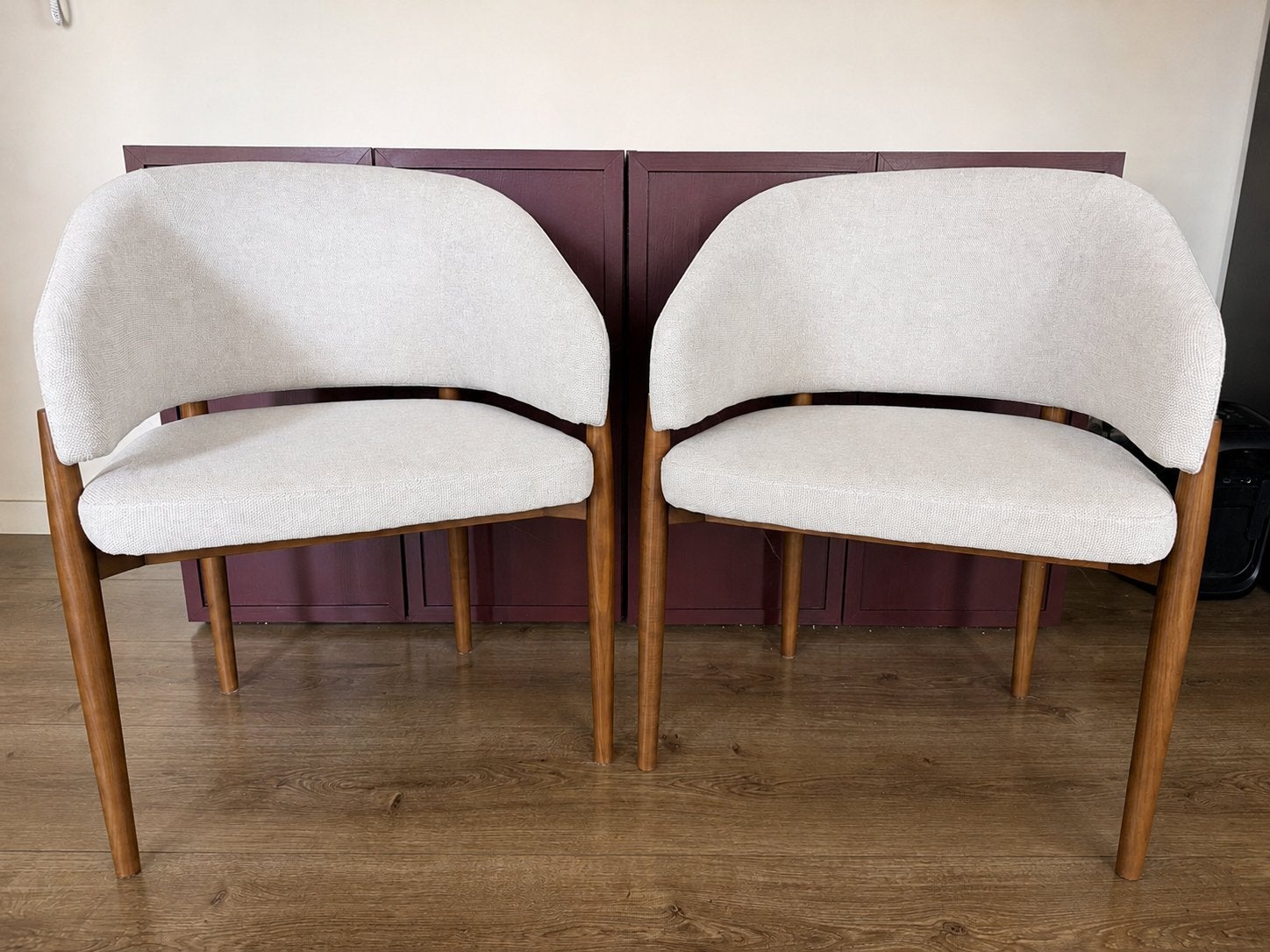 2 Westwing geweven beige eetkamerstoelen Nemo, Ophalen, Japandi, Twee, Overige kleuren