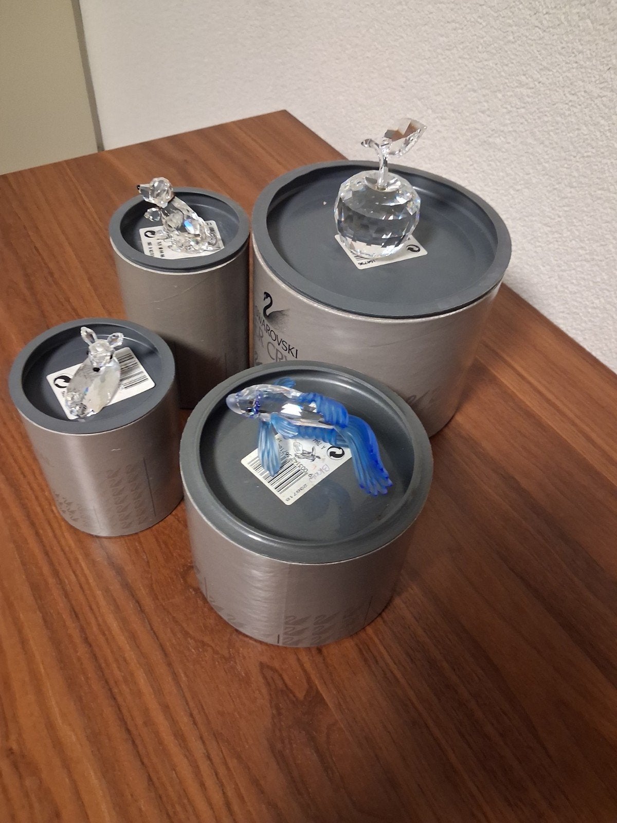 Swarovski kristallen beeldjes - 4 stuks met certificaat, Ophalen of Verzenden, Zo goed als nieuw, Figuurtje