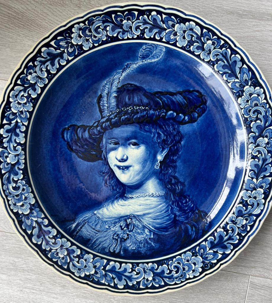 Delfts Blauw Wandbord Saskia, Ophalen