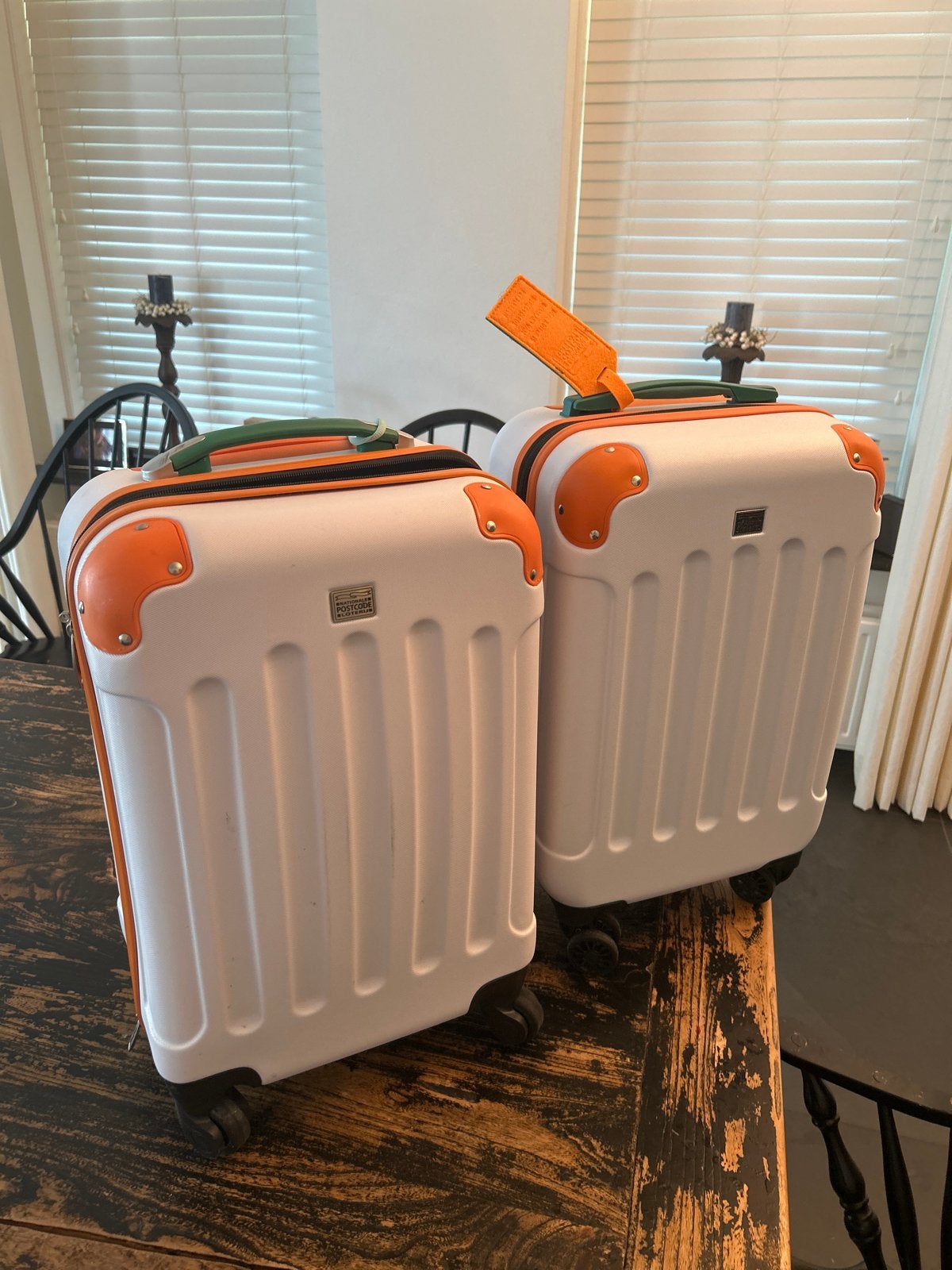 2 Postcodeloterij handbagage koffers - Zo goed als nieuw, Ophalen, 50 tot 60 cm, Hard kunststof, Zo goed als nieuw