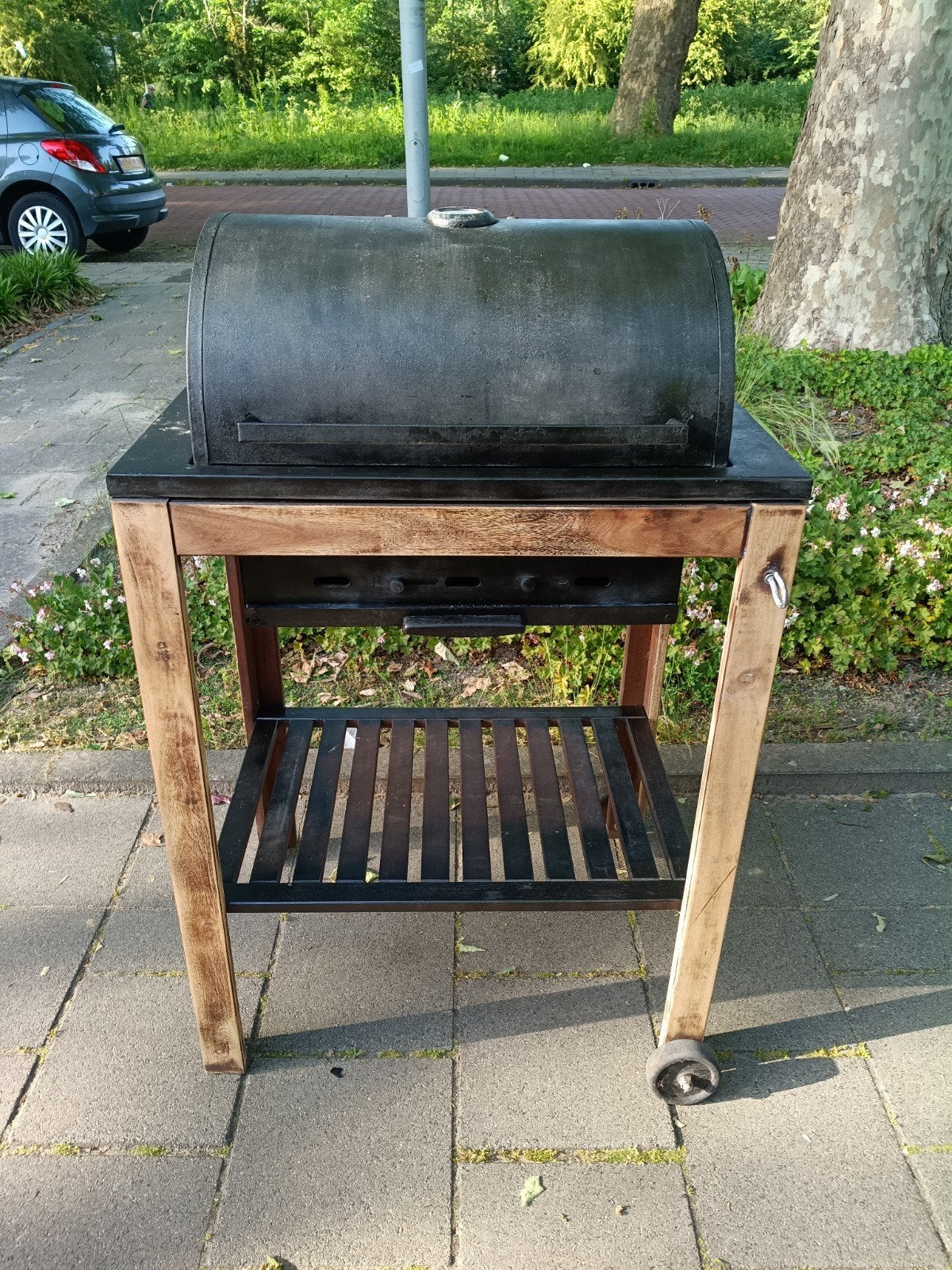 Buitenkeuken | BBQ | Trolley | Gerecycled Acaciahout| Metaal, Ophalen