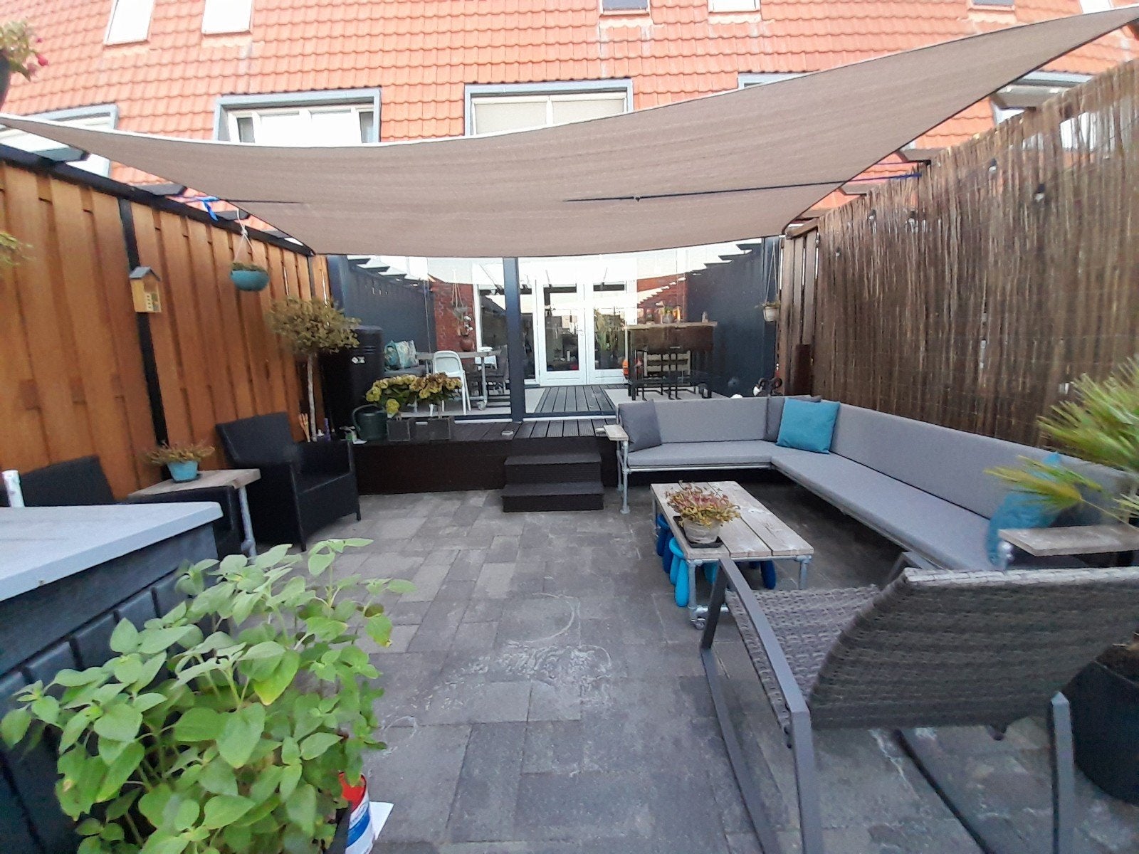 Schaduwdoek 3x4,5 meter - HDPE, UV-bestendig, Tuin en Terras, Schaduwdoeken, Ophalen, Zo goed als nieuw