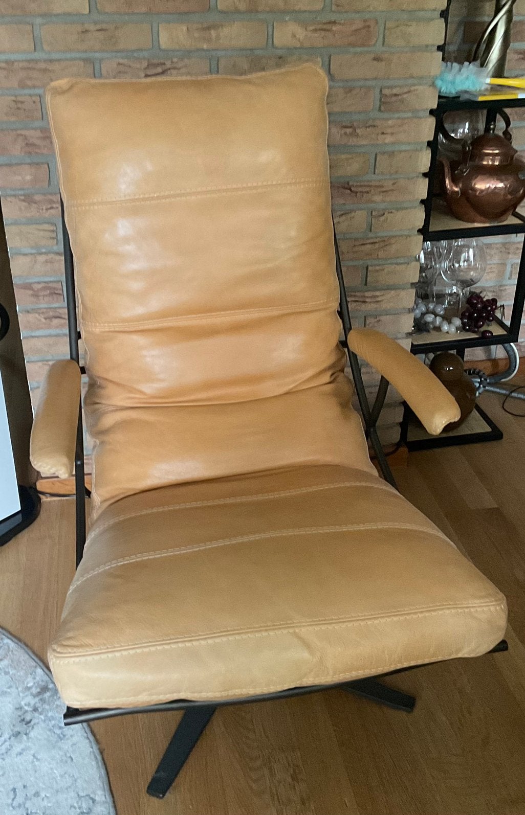 Industriële Lederen fauteuil Bronx ( nieuwprijs € 973 ), Ophalen, Gebruikt, Leer, Industrieel