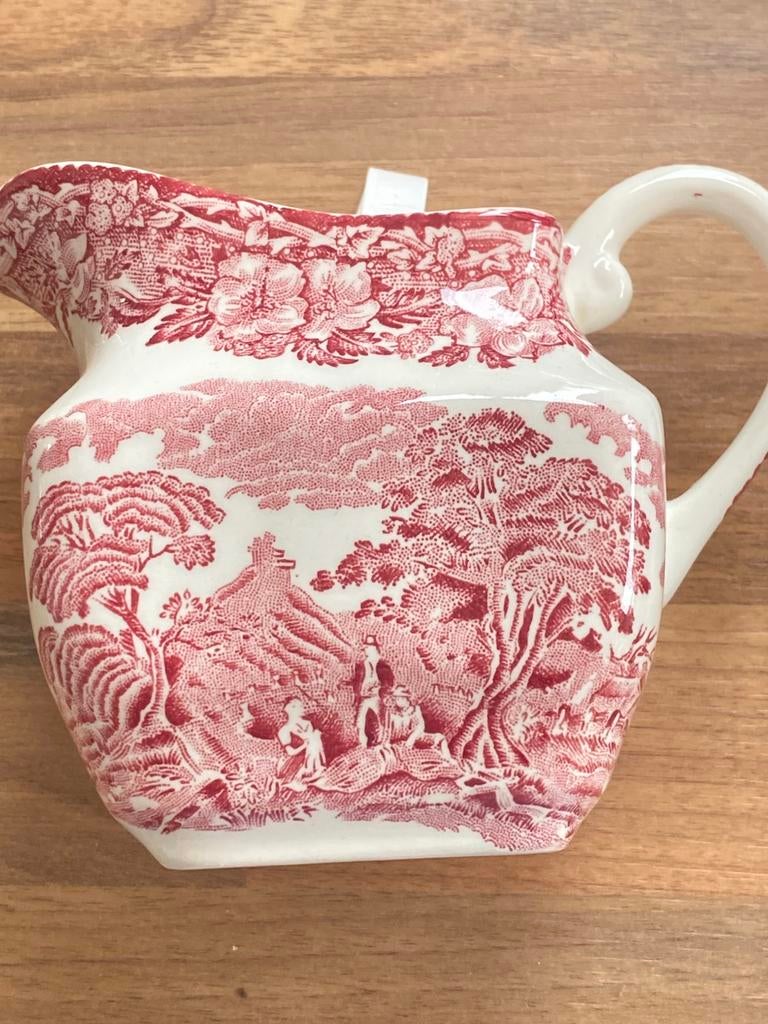Roomkannetje Enoch Wedgwood Tunstall, creme rozerood, gaaf, Ophalen of Verzenden