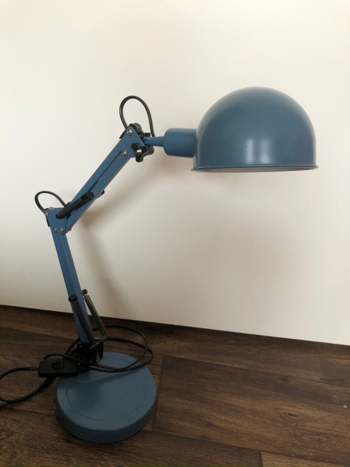 Bureaulamp (lamp) blauw/grijs, metaal, Ikea Forsa, Bureaulamp, Gebruikt, E14 (klein), IKEA