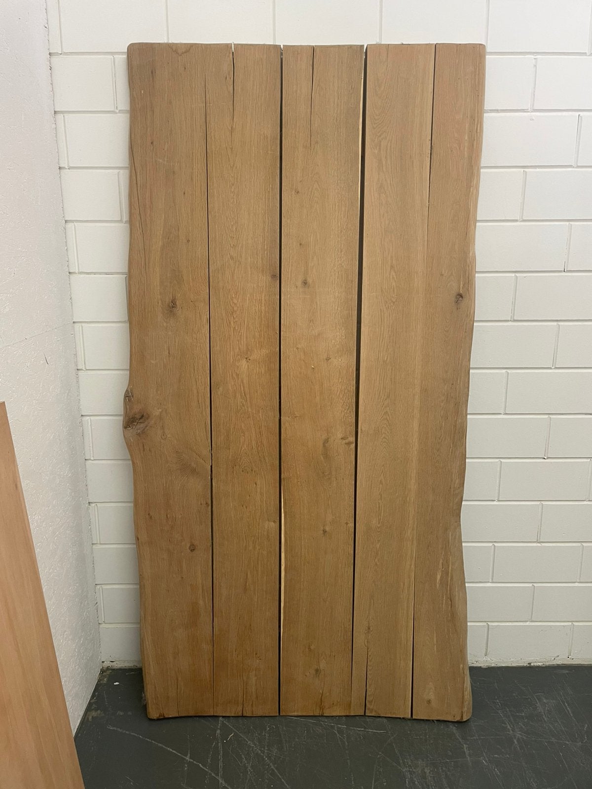 Massief eiken boomstamtafel blad 200x110, Huis en Inrichting, Tafels | Eettafels, Ophalen, 100 tot 150 cm, Eikenhout, 200 cm of meer