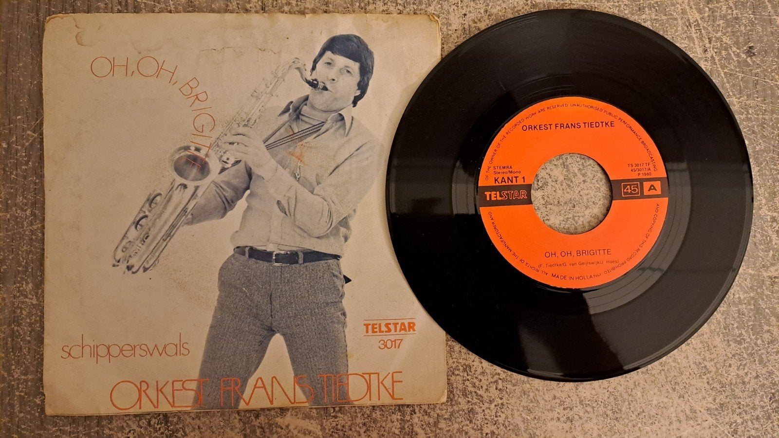 Orkest frans tiedtke  - oh oh brigitte, Gebruikt, 7 inch, Pop, Fotohoes