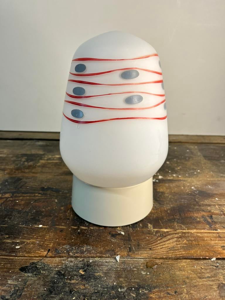 Vintage mid century opaal glazen plafond lamp, Ophalen of Verzenden, Gebruikt, Glas, Vintage mid century opaal glas retro