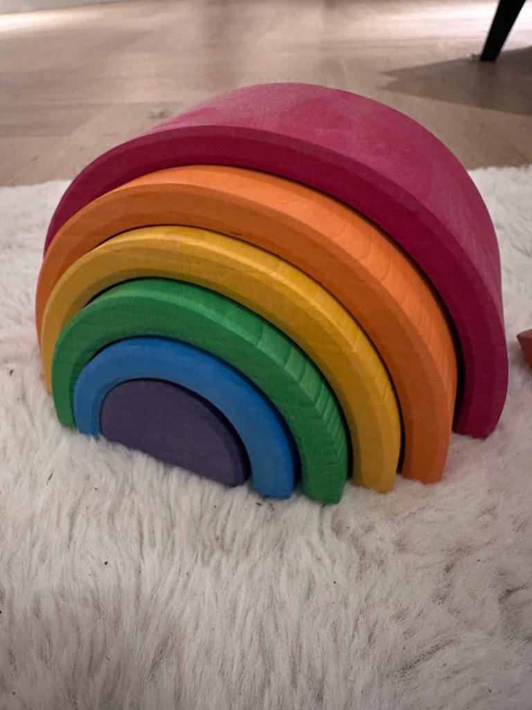 Houten blokken regenboog Grimms, Ophalen, Gebruikt